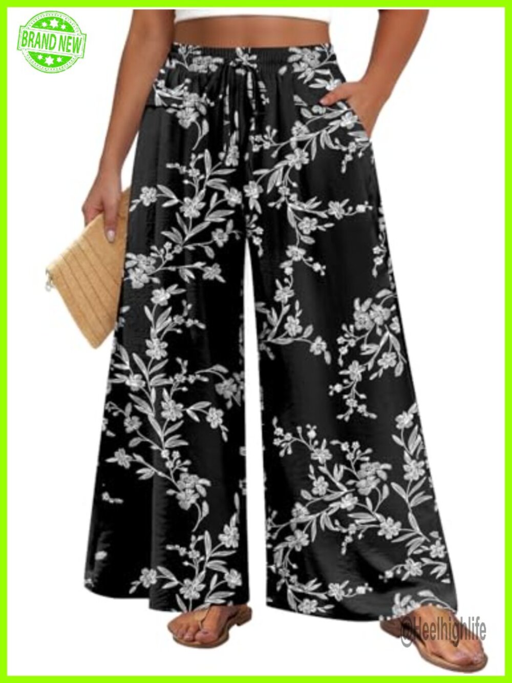Women's Plus Size Wide Leg Palazzo Pants Flowy Dressy